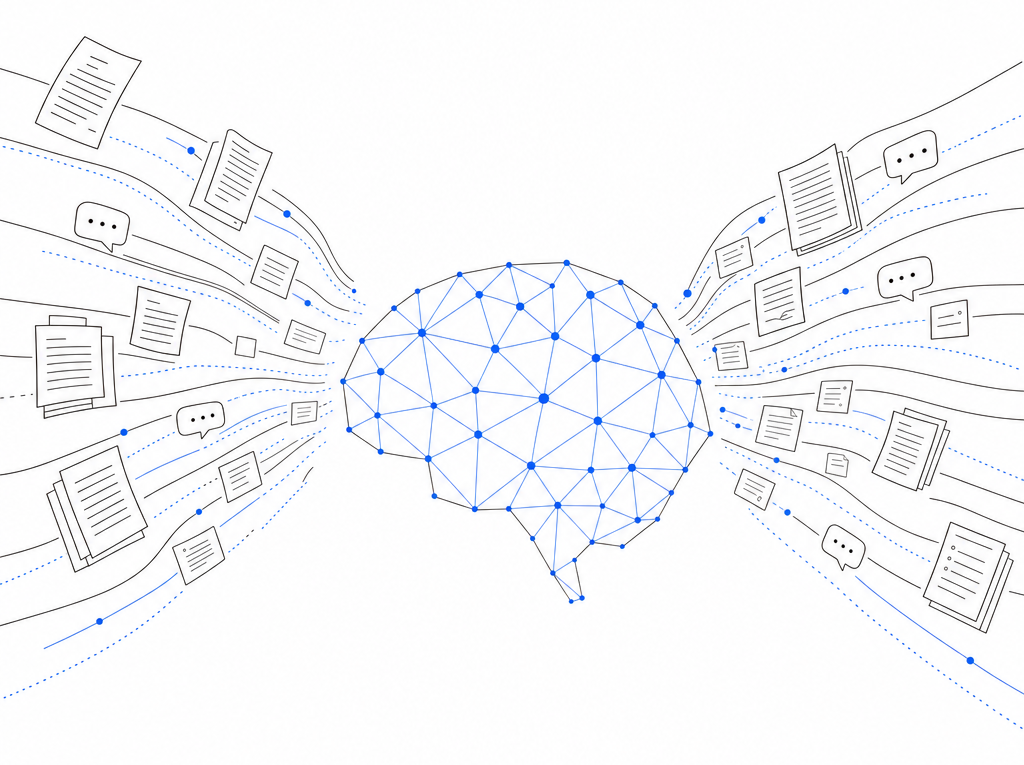 Documents and call notes streaming into a network brain