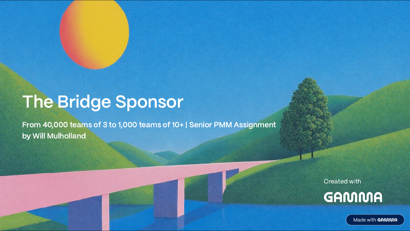The Bridge Sponsor - GTM strategy deck for Gamma - cover slide